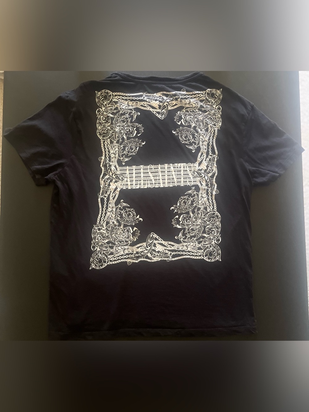All Saints Black Filgree SS Crew - Picture 2 of 5